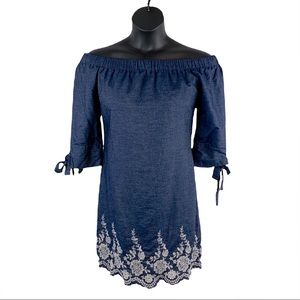 Jessica Howard off shoulder embroidered dress, Size 10
